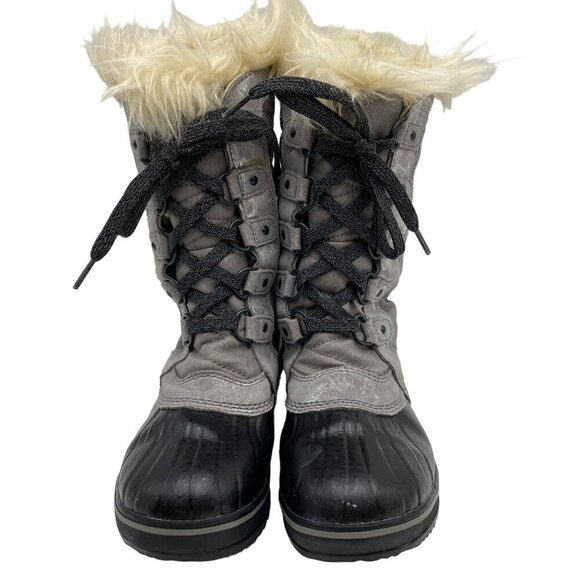 Sorel Tofino II Gray/Black Snow Boots Winter Big Girl's Size 4 - Picture 2 of 10